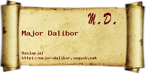 Major Dalibor névjegykártya